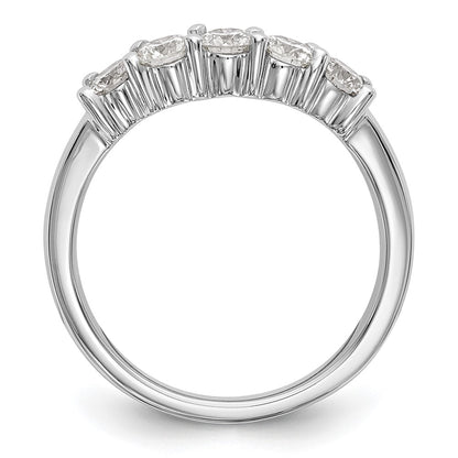 14K White Gold 5-Stone Real Diamond Band