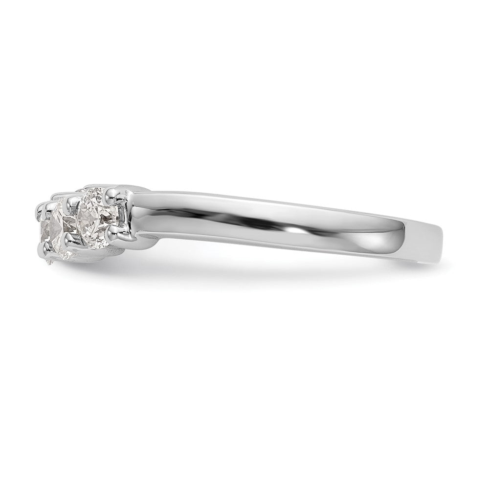 14K White Gold 5-Stone Real Diamond Band