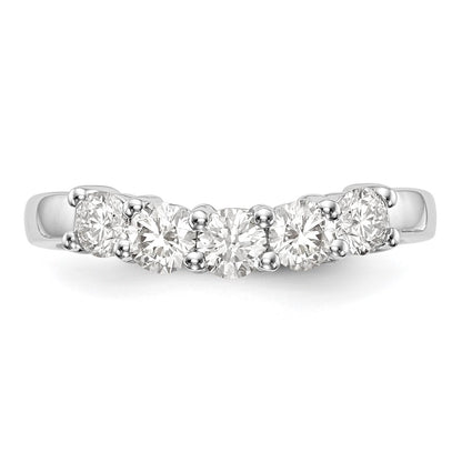 14K White Gold 5-Stone Real Diamond Band