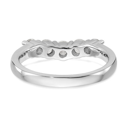 14K White Gold 5-Stone Real Diamond Band