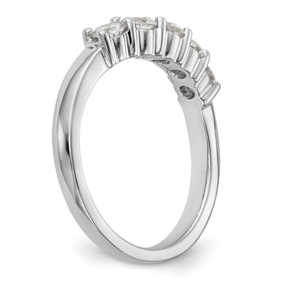 14K White Gold 5-Stone Real Diamond Band