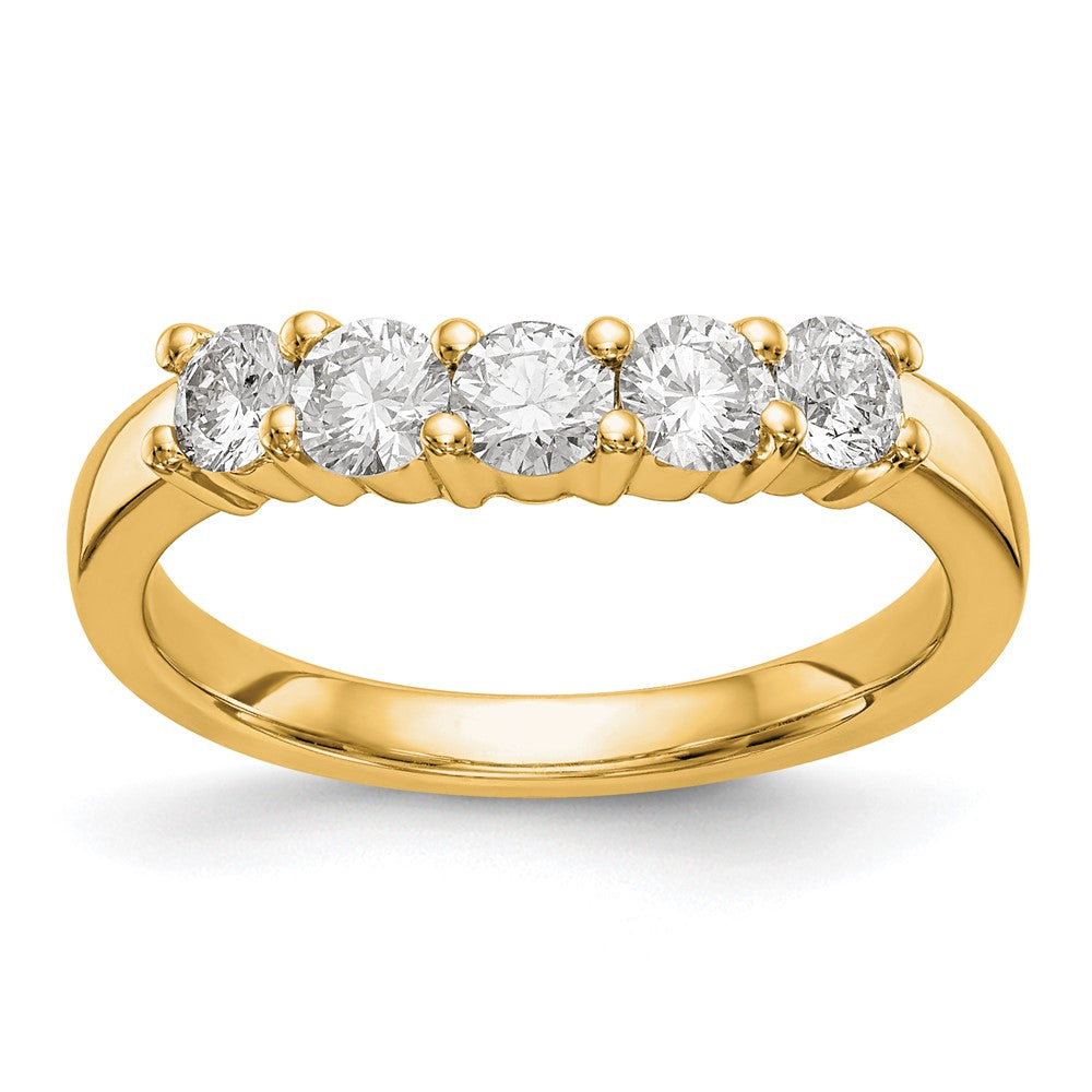 14K Yellow Gold 5-Stone Real Diamond Band