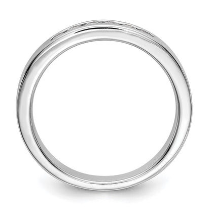 0.23ct. CZ Solid Real 14K White Gold 6-Stone Channel Wedding Band Ring