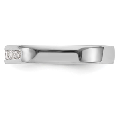 0.23ct. CZ Solid Real 14K White Gold 6-Stone Channel Wedding Band Ring