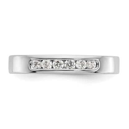 0.23ct. CZ Solid Real 14K White Gold 6-Stone Channel Wedding Band Ring