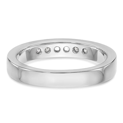 0.23ct. CZ Solid Real 14K White Gold 6-Stone Channel Wedding Band Ring