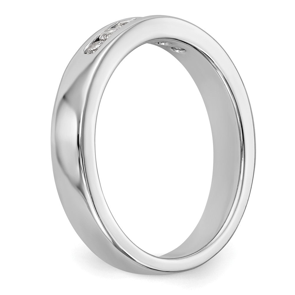 0.23ct. CZ Solid Real 14K White Gold 6-Stone Channel Wedding Band Ring