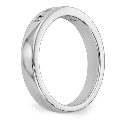 0.23ct. CZ Solid Real 14K White Gold 6-Stone Channel Wedding Band Ring