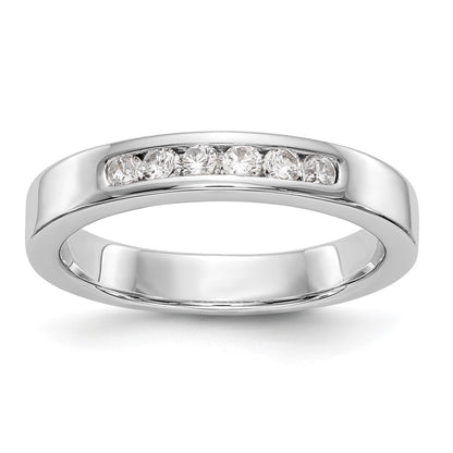 0.23ct. CZ Solid Real 14K White Gold 6-Stone Channel Wedding Band Ring
