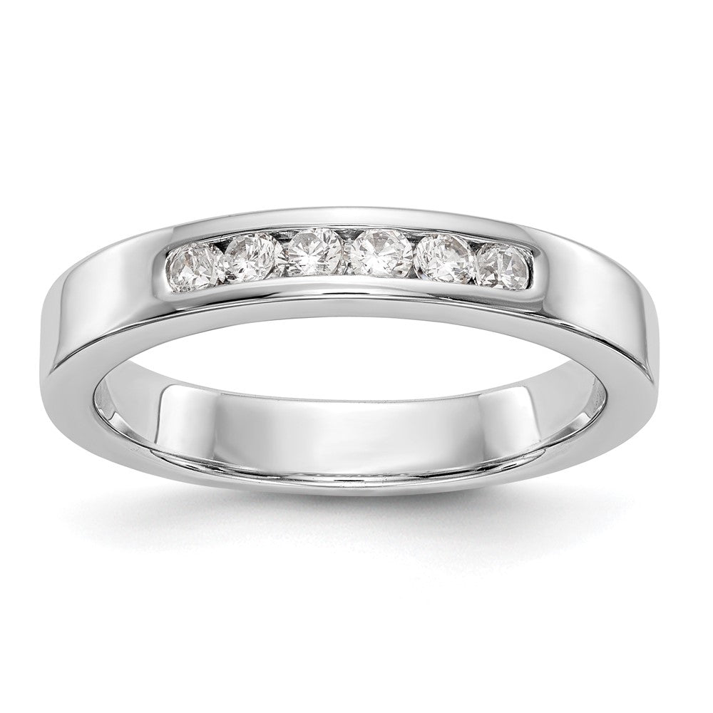 14K White Gold 6-Stone Real Diamond Channel Band