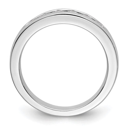 0.47ct. CZ Solid Real 14K White Gold 6-Stone Channel Wedding Band Ring