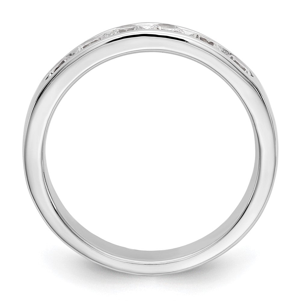 0.69ct. CZ Solid Real 14K White Gold 6-Stone Channel Wedding Band Ring