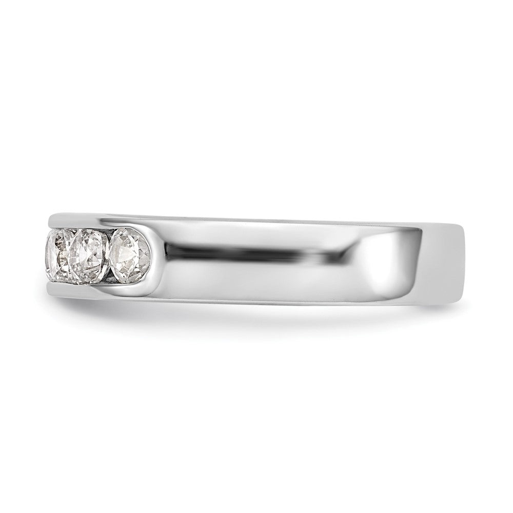 0.69ct. CZ Solid Real 14K White Gold 6-Stone Channel Wedding Band Ring