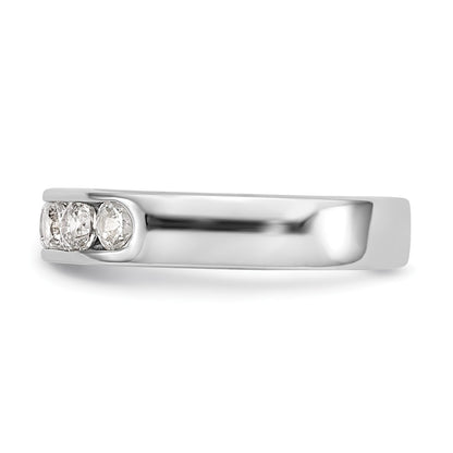 0.69ct. CZ Solid Real 14K White Gold 6-Stone Channel Wedding Band Ring