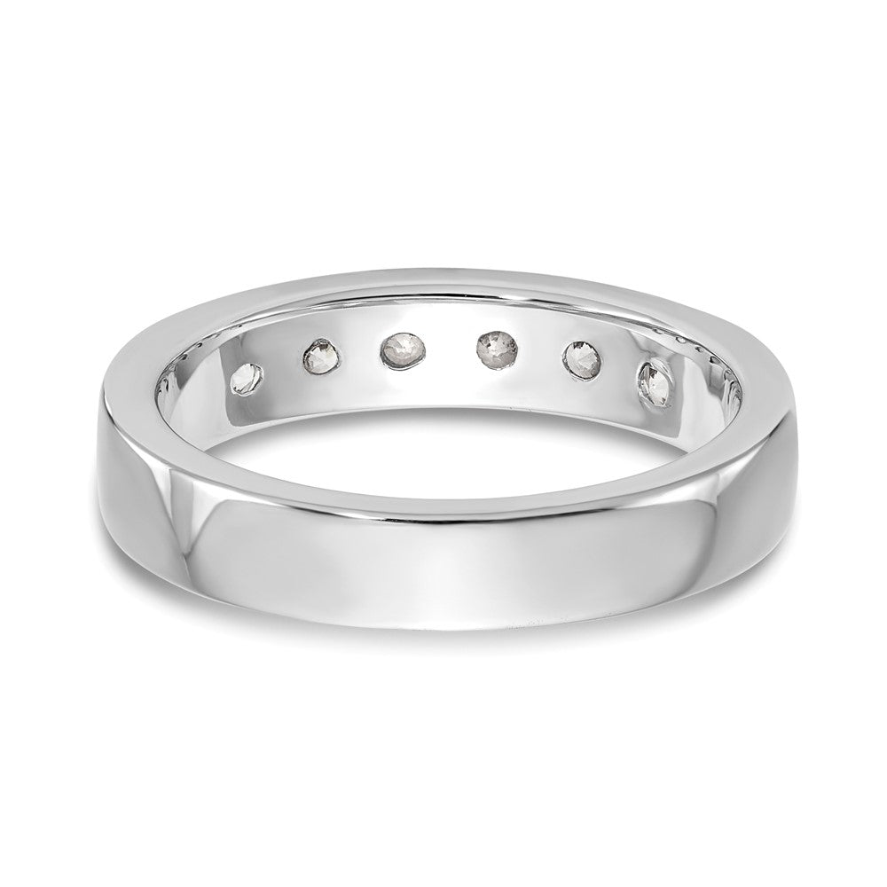0.69ct. CZ Solid Real 14K White Gold 6-Stone Channel Wedding Band Ring