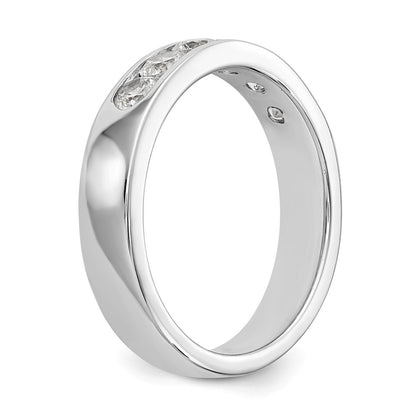 0.69ct. CZ Solid Real 14K White Gold 6-Stone Channel Wedding Band Ring