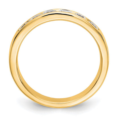 0.69ct. CZ Solid Real 14K Yellow Gold 6-3.1mm Stone Channel Wedding Band Ring
