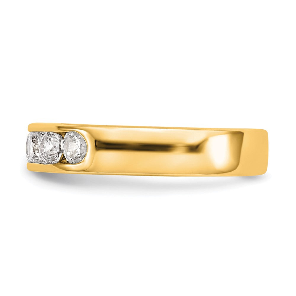 0.69ct. CZ Solid Real 14K Yellow Gold 6-3.1mm Stone Channel Wedding Band Ring
