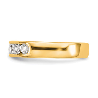 0.69ct. CZ Solid Real 14K Yellow Gold 6-3.1mm Stone Channel Wedding Band Ring