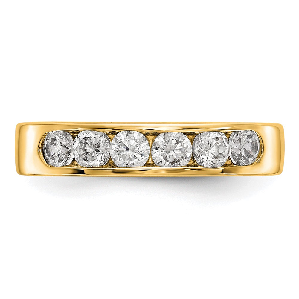 0.69ct. CZ Solid Real 14K Yellow Gold 6-3.1mm Stone Channel Wedding Band Ring