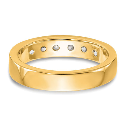 0.69ct. CZ Solid Real 14K Yellow Gold 6-3.1mm Stone Channel Wedding Band Ring