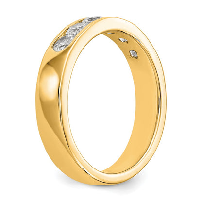 0.69ct. CZ Solid Real 14K Yellow Gold 6-3.1mm Stone Channel Wedding Band Ring