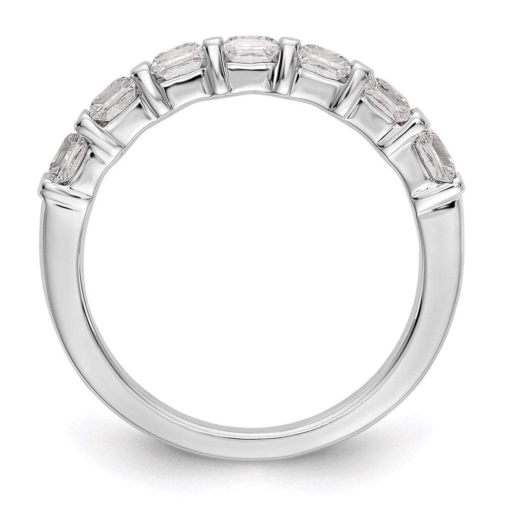 14K White Gold 7-Stone Real Diamond Band