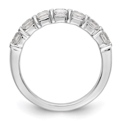 14K White Gold 7-Stone Real Diamond Band