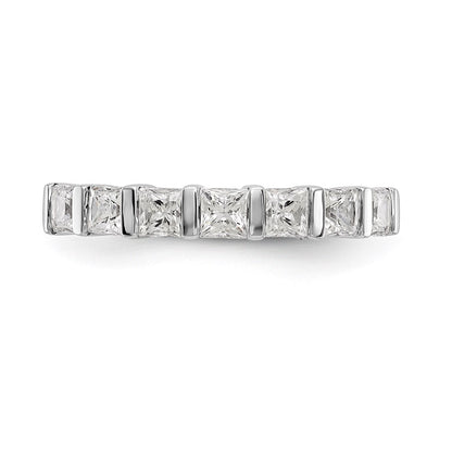 14K White Gold 7-Stone Real Diamond Band