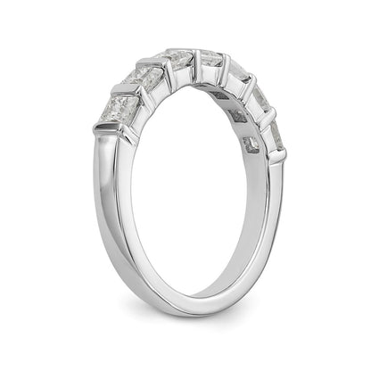 14K White Gold 7-Stone Real Diamond Band