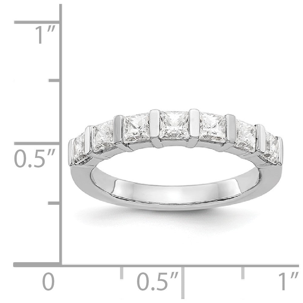 14K White Gold 7-Stone Real Diamond Band