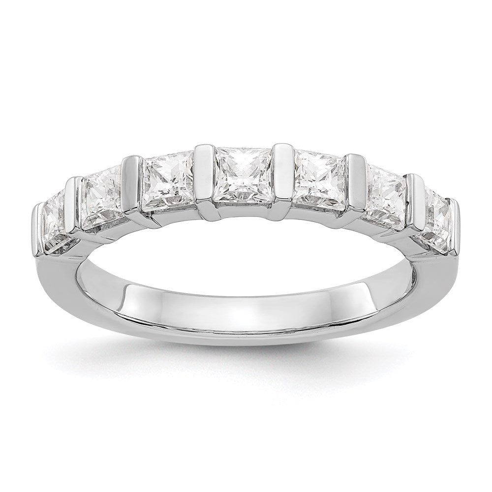 14K White Gold 7-Stone Real Diamond Band
