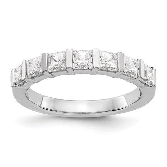 14K White Gold 7-Stone Real Diamond Band