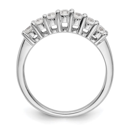 14k White Gold 7-Stone Shared Prong 1/2 carat Complete Round Diamond Band