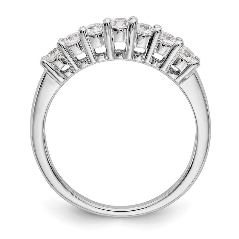 14k White Gold 7-Stone Shared Prong 1/2 carat Complete Round Diamond Band