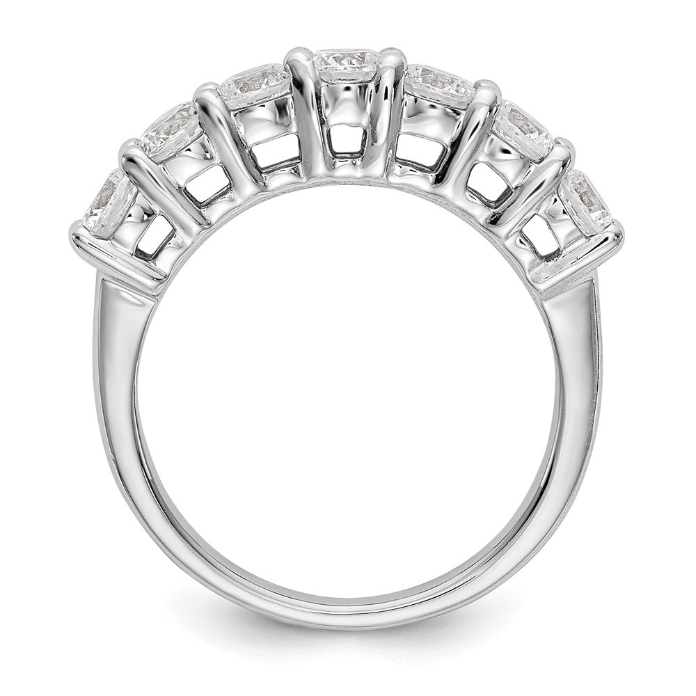 14k White Gold 7-Stone Shared Prong 3/4 carat Complete Round Diamond Band