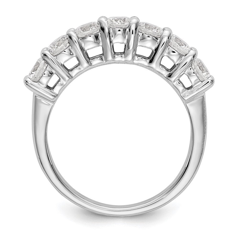 14K White Gold 7-Stone Real Diamond Band
