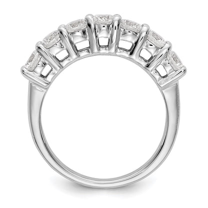 14K White Gold 7-Stone Real Diamond Band