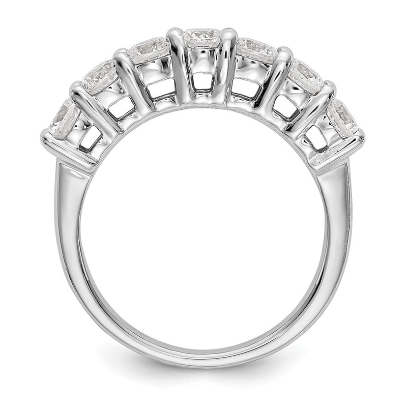 14K White Gold 7-Stone Real Diamond Band