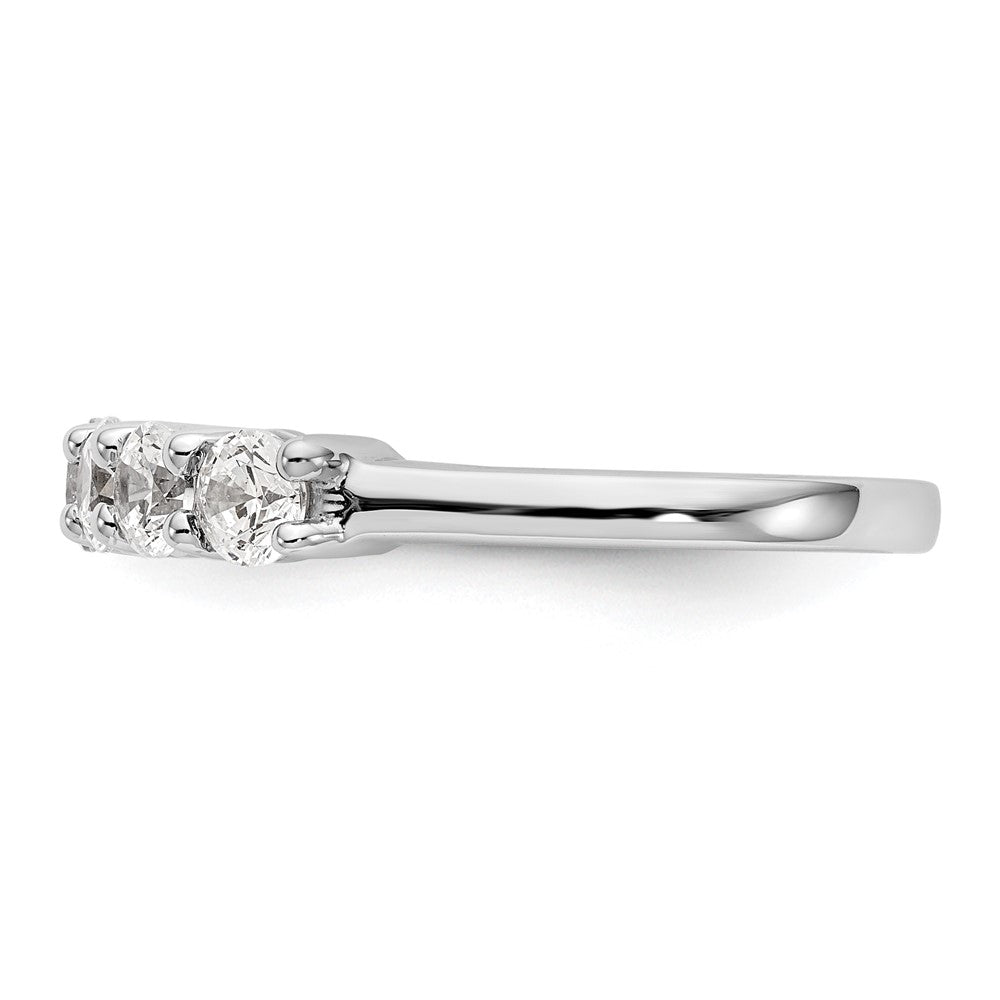 14K White Gold 7-Stone Real Diamond Band