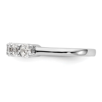14K White Gold 7-Stone Real Diamond Band