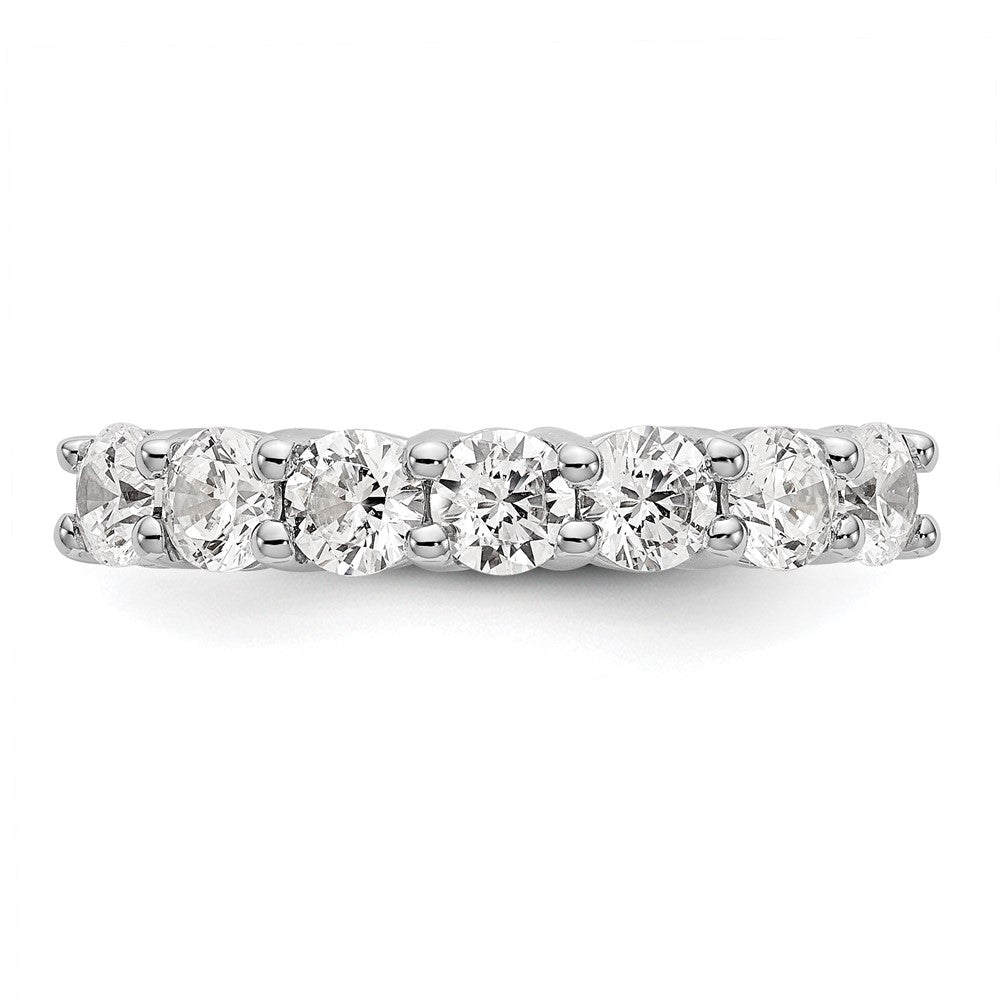14K White Gold 7-Stone Real Diamond Band