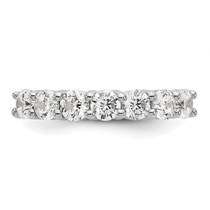 14K White Gold 7-Stone Real Diamond Band