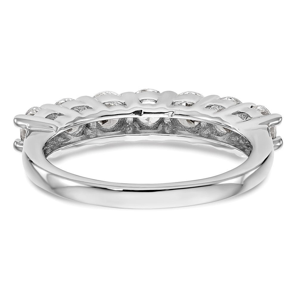14K White Gold 7-Stone Real Diamond Band