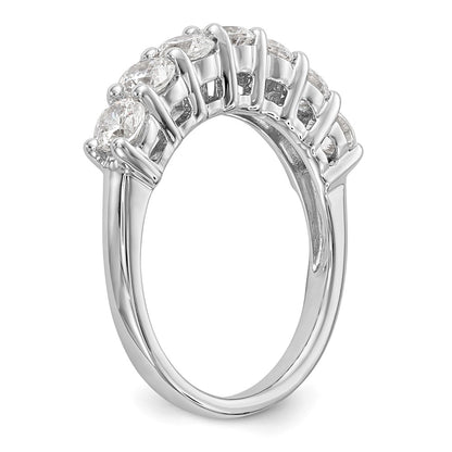 14K White Gold 7-Stone Real Diamond Band