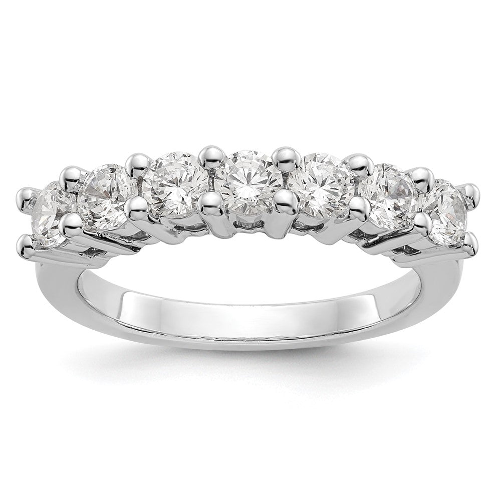 14K White Gold 7-Stone Real Diamond Band