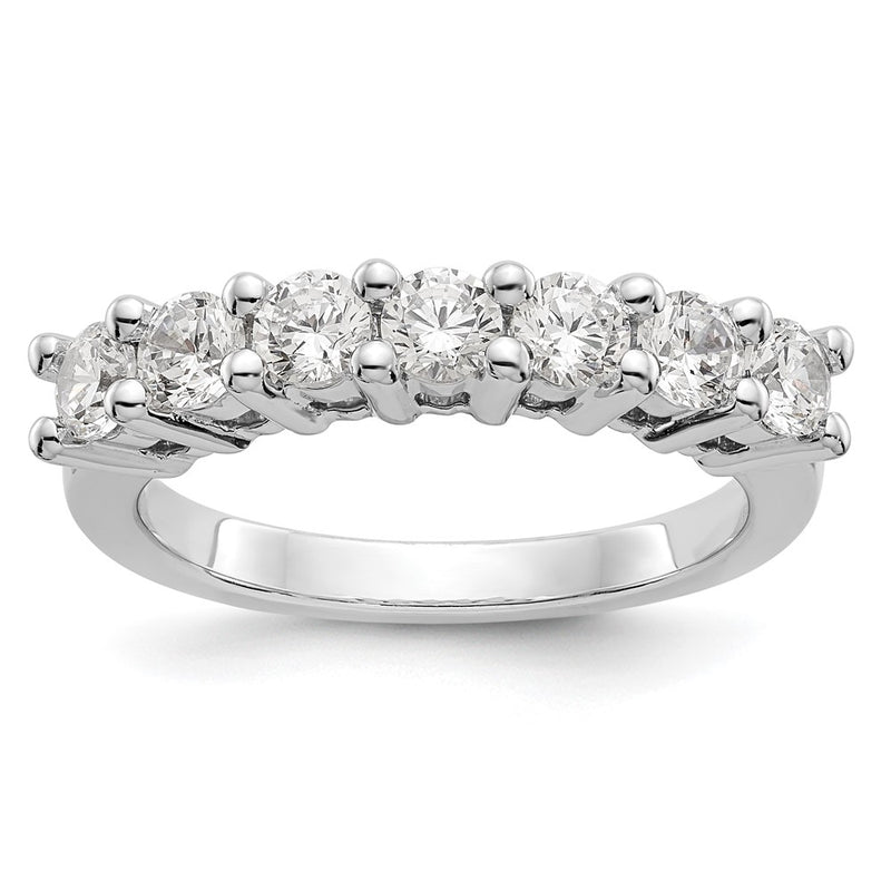 14K White Gold 7-Stone Real Diamond Band