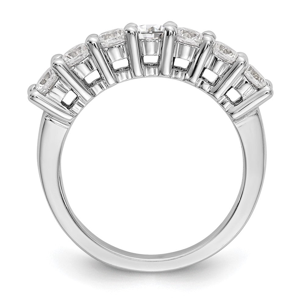 14K White Gold 7-Stone Real Diamond Band