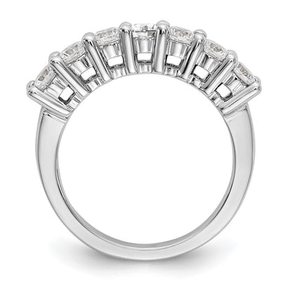 14K White Gold 7-Stone Real Diamond Band