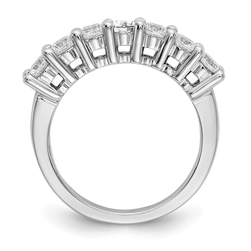 14k White Gold 7-Stone Shared Prong 1 carat Complete Round Diamond Band